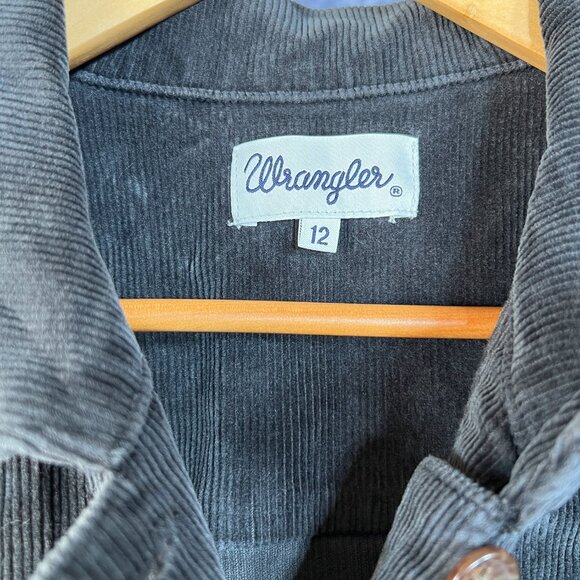 Wrangler Black Corduroy Coverall Jumpsuit Sz 12 - Picture 3 of 3